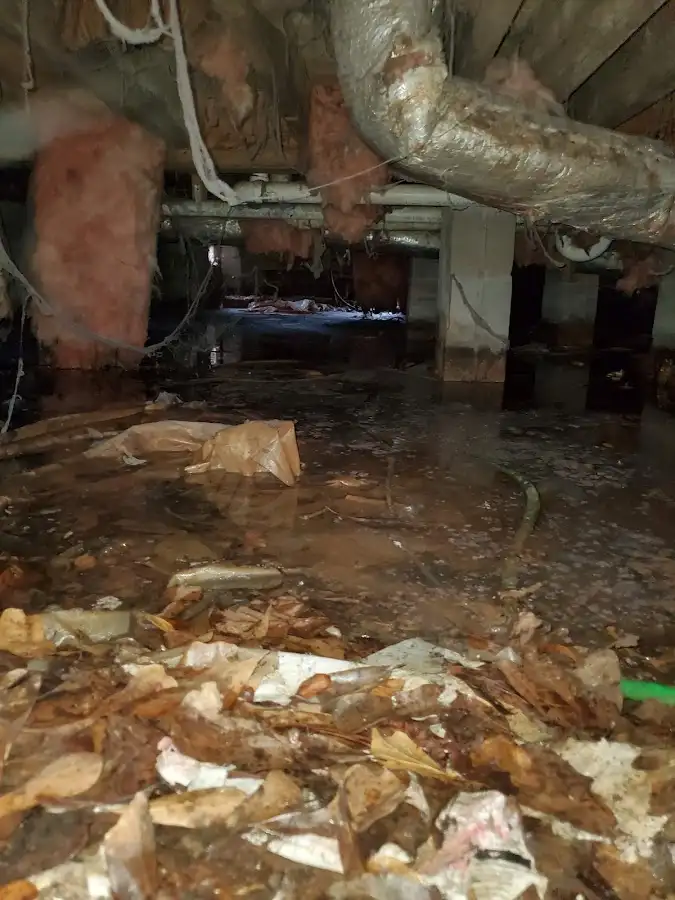 Crawl space flood assessment for Commercial Water Damage Restoration in Marcy