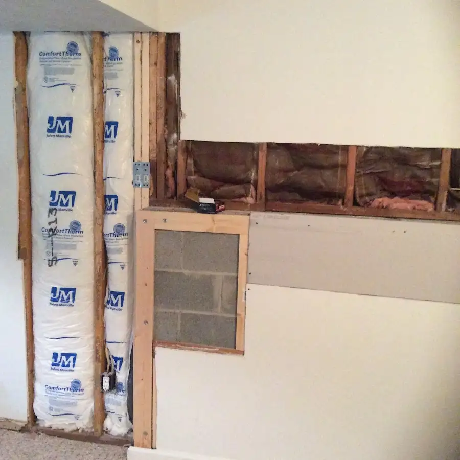 Wall insulation replacement during Contents Cleaning & Restoration in Marcy